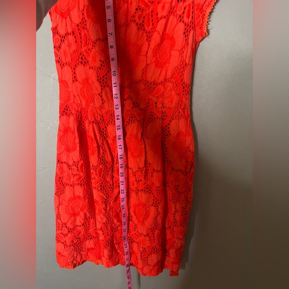 Nanette Lepore Vamos Floral Eyelet Dress RARE orange tomato red - Picture 8 of 8